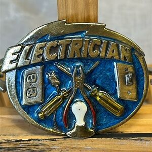 Electrician made in USA truck belt buckle